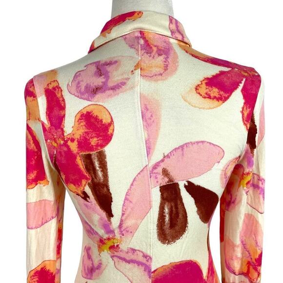 Free People Shayla Cream Floral Print Button Front Mini Dress Size Medium - Picture 7 of 15